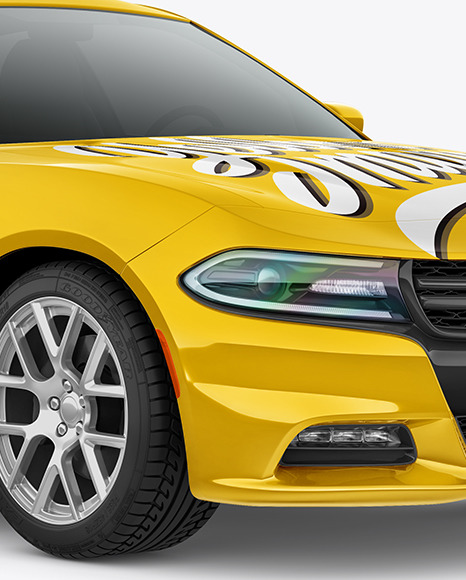 Muscle Car Mockup   Half Side View PSD #6