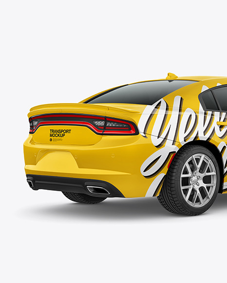 Muscle Car Mockup   Back Half Side View PSD #2
