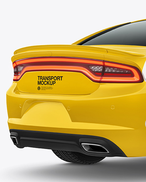 Muscle Car Mockup   Back Half Side View PSD #6