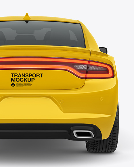 Muscle Car Mockup   Back View PSD #1