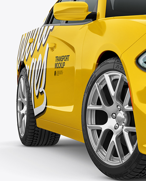 Muscle Car Mockup   Half Side View PSD #1