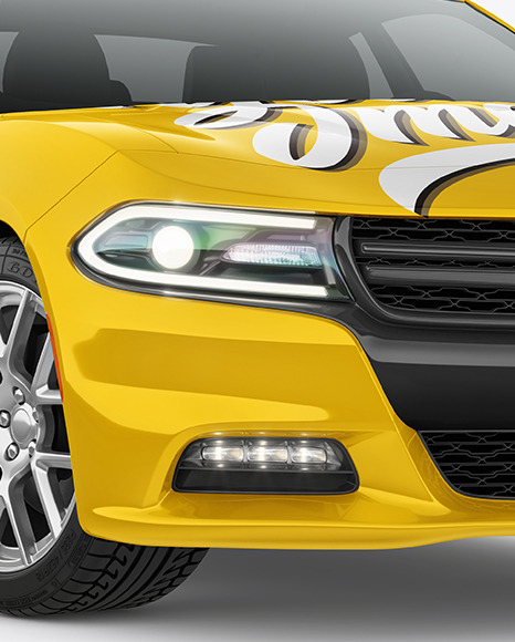 Muscle Car Mockup   Half Side View PSD #7