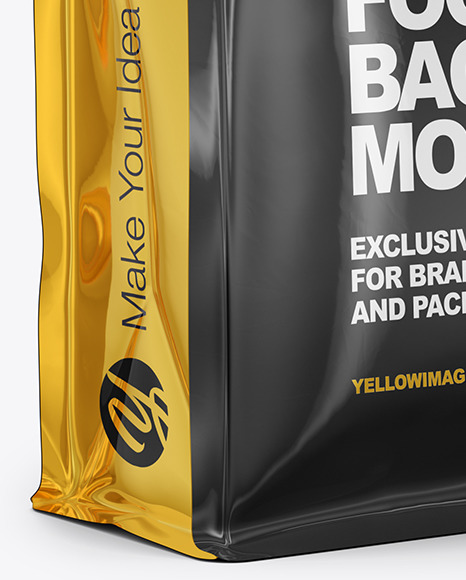 Glossy Food Bag Mockup   Half Side View PSD #1