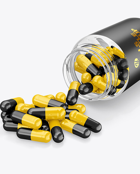 Clear Pills Bottle Mockup PSD #1