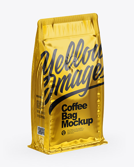 Metallic Coffee Bag With Valve   Half Side View PSD #6