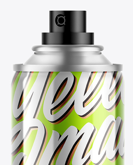 Download Glossy Metallic Spray Bottle Mockup in Bottle Mockups on Yellow Images Object Mockups