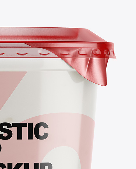 Plastic Cup with Yogurt and Raspberry Jam Mockup PSD #1