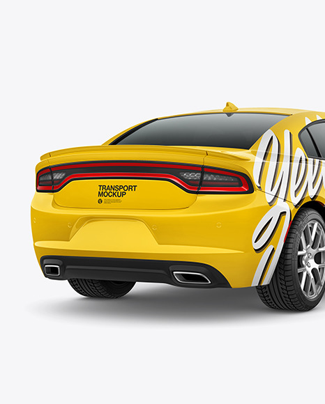 Muscle Car Mockup   Back Half Side View PSD #2