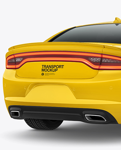 Muscle Car Mockup   Back Half Side View PSD #6