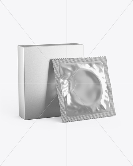 Download Matte Metallic Condom Packaging Mockup In Box Mockups On Yellow Images Object Mockups