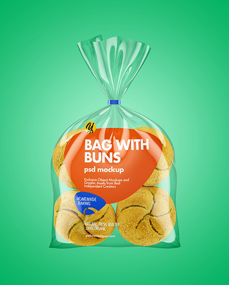 Download Bag With Kaiser Buns Mockup In Bag Sack Mockups On Yellow Images Object Mockups