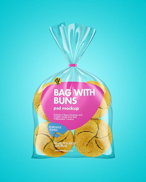 Download Bag With Kaiser Buns Mockup In Bag Sack Mockups On Yellow Images Object Mockups