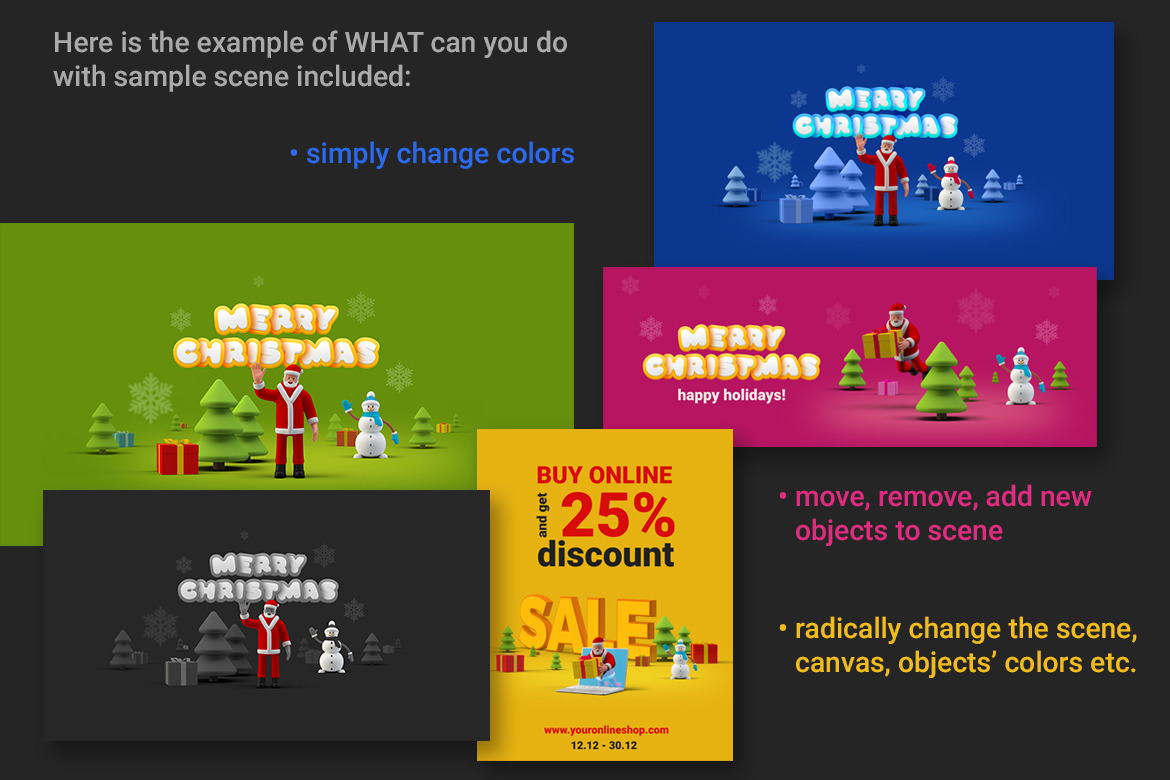 Download Christmas Greetings Generator In Scene Generators On Yellow Images Creative Store