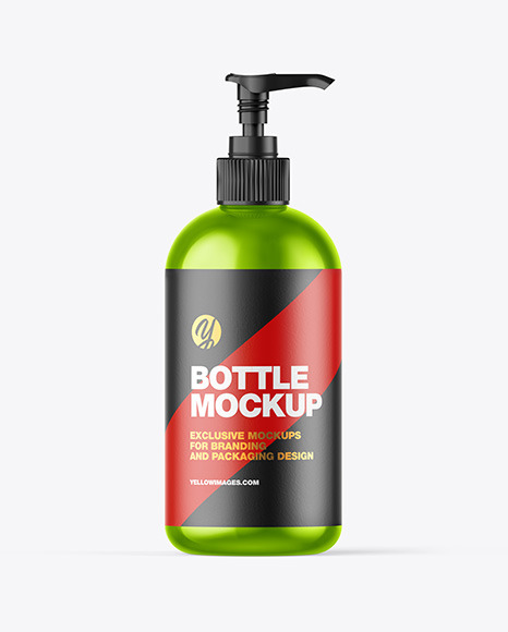 Metallic Bottle w  Open Pump Mockup PSD #2