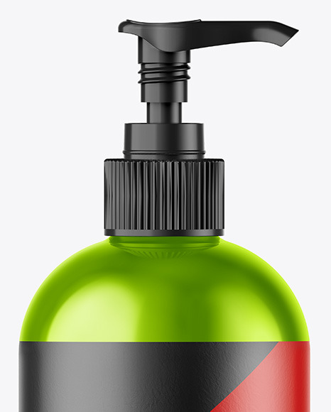 Metallic Bottle w  Open Pump Mockup PSD #1