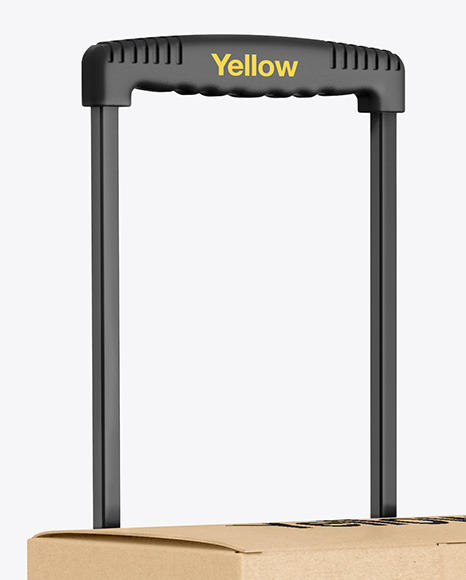 Kraft Paper Trolley Box Mockup PSD #2