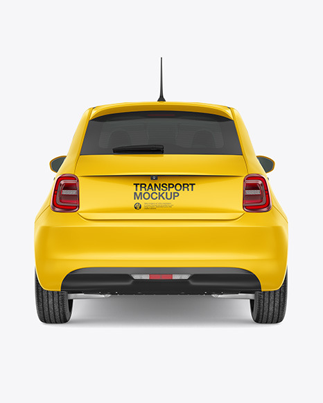 EV Compact Car Mockup   Back View PSD #2