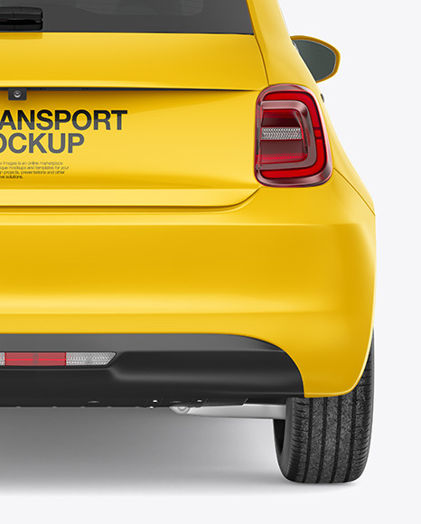 EV Compact Car Mockup   Back View PSD #1