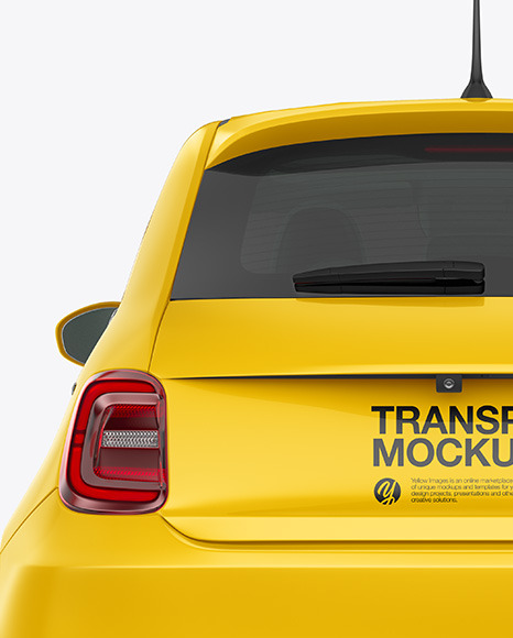 EV Compact Car Mockup   Back View PSD #6