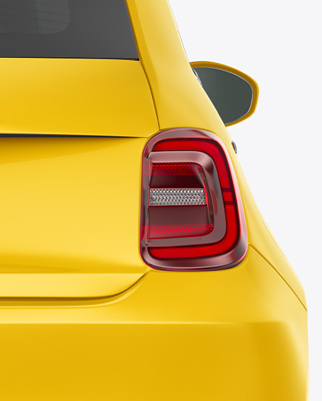 EV Compact Car Mockup   Back View PSD #7