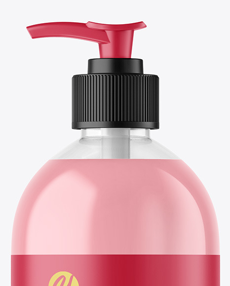 Download Clear Liquid Soap Bottle with Pump Mockup in Bottle Mockups on Yellow Images Object Mockups