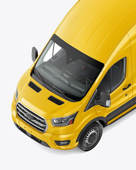 HQ Panel Van Mockup - Half Side View (High Angle)