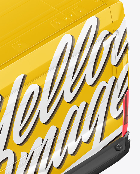 Download Hq Panel Van Mockup Half Side View High Angle In Vehicle Mockups On Yellow Images Object Mockups