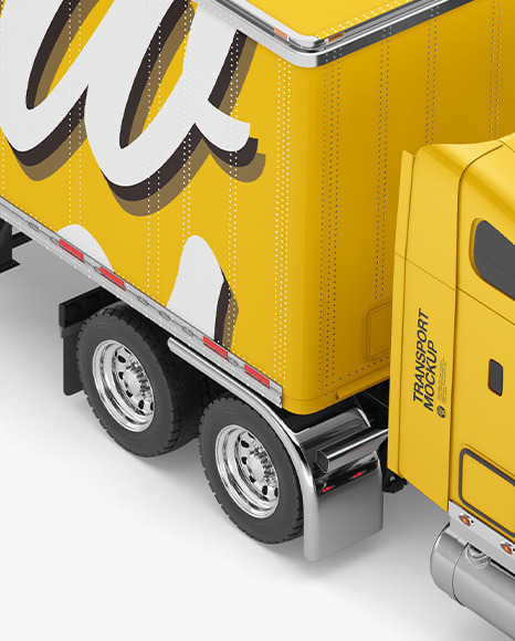 Download Truck Mockup Half Side View High Angle In Vehicle Mockups On Yellow Images Object Mockups