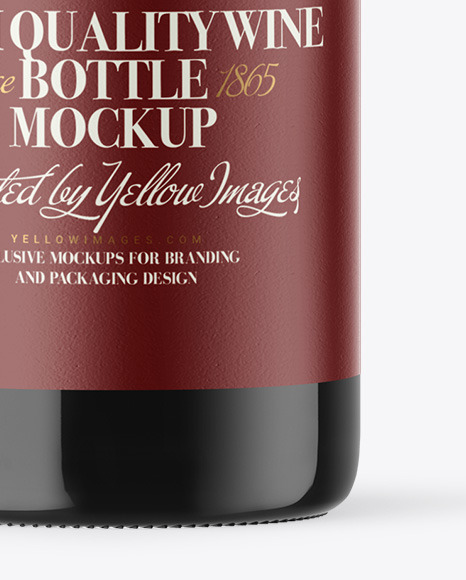 Dark Glass Wine Bottle Mockup PSD #6