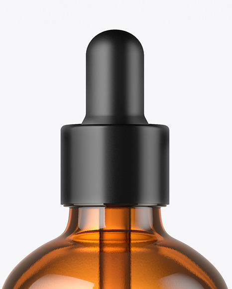 100ml Amber Glass Dropper Bottle Mockup PSD #1