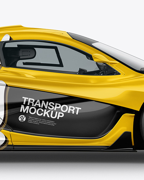 Download Sport Car Mockup Side View In Vehicle Mockups On Yellow Images Object Mockups