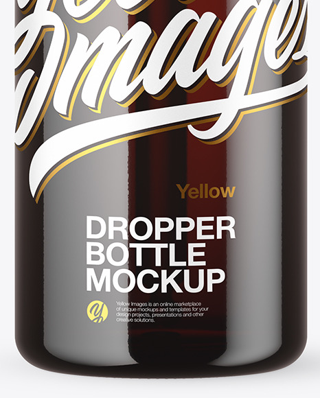 100ml Dark Amber Glass Dropper Bottle Mockup PSD #6