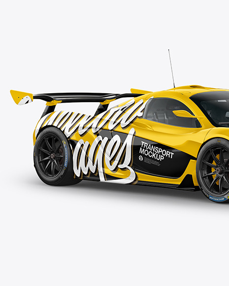 Sport Car Mockup   Half Side View PSD #2