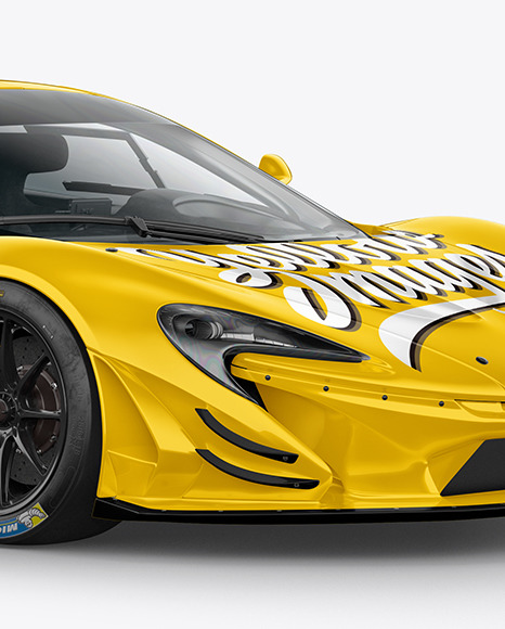 Download Sport Car Mockup Half Side View In Vehicle Mockups On Yellow Images Object Mockups PSD Mockup Templates