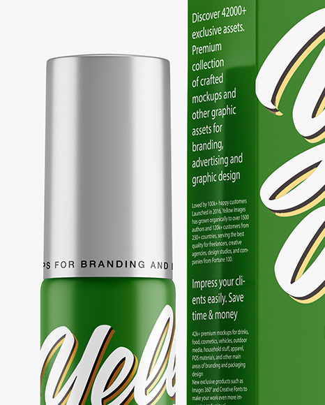 Matte Roller Bottle with Box Mockup PSD #7