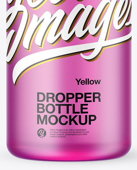 100ml Blue Frosted Glass Dropper Bottle Mockup PSD #6