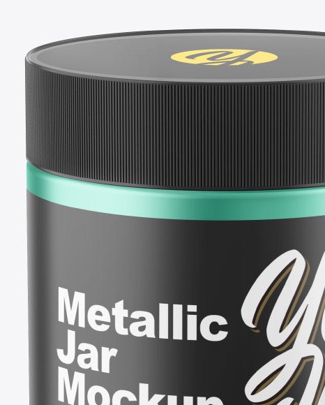 Metallic Plastic Jar w  Spoon Mockup PSD #3