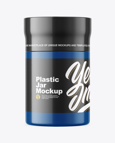 Glossy Plastic Jar Mockup PSD #2