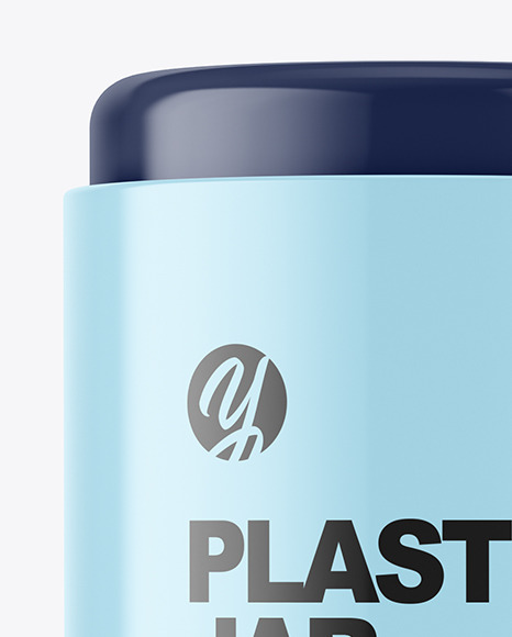 Glossy Plastic Jar with Pills Mockup PSD #2