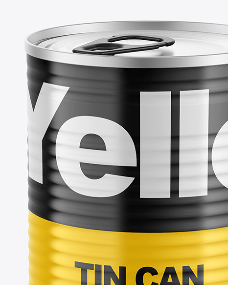 Download Tin Can W Glossy Finish Mockup In Can Mockups On Yellow Images Object Mockups