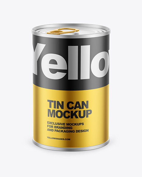 Matte Metallic Tin Can Mockup