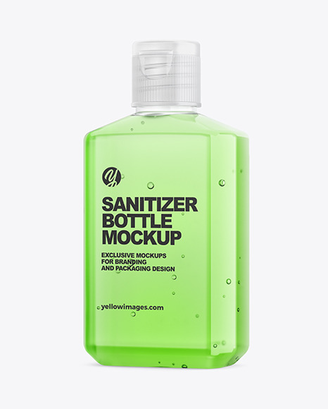 Download Glossy Hand Sanitizer Bottle Mockup Yellow Author