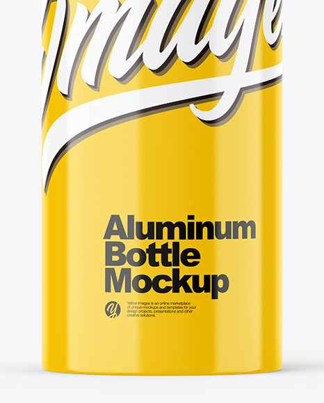 Glossy 200ml Aluminum Bottle w  Screw Cap Mockup PSD #2