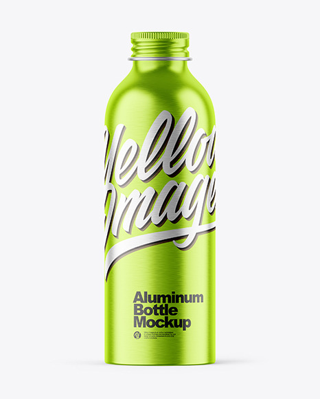 Brushed Metallic 200ml Aluminum Bottle w  Screw Cap Mockup PSD #3