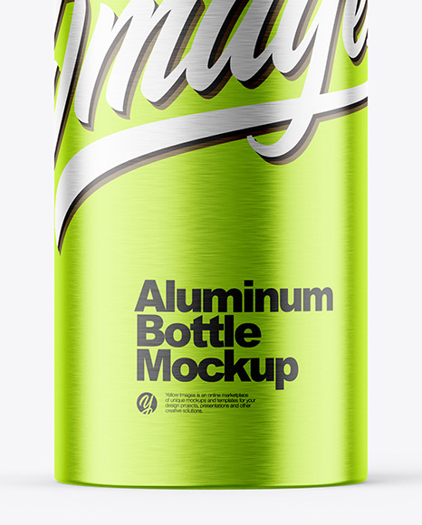 Brushed Metallic 200ml Aluminum Bottle w  Screw Cap Mockup PSD #6