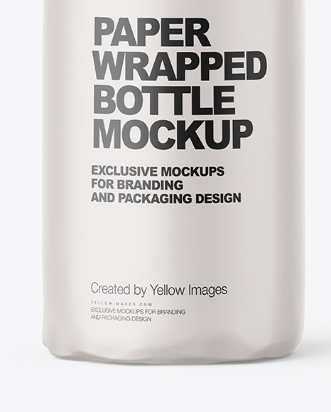 Matte Paper Bottle Wrapping With Rope Mockup PSD #5