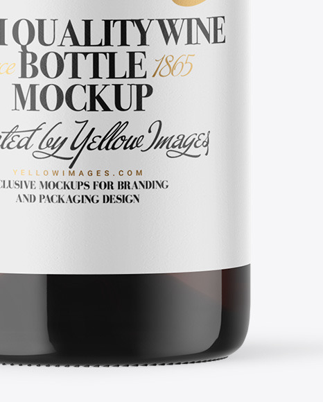Amber Glass White Wine Bottle Mockup PSD #6