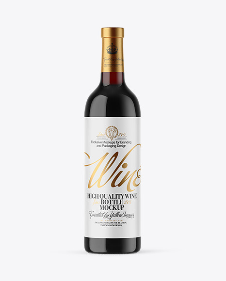 Antique Green Glass Red Wine Bottle Mockup
