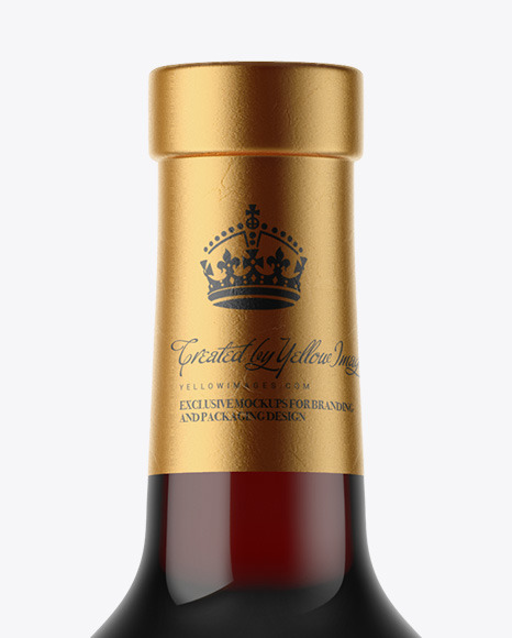 Antique Green Glass Red Wine Bottle Mockup PSD #2