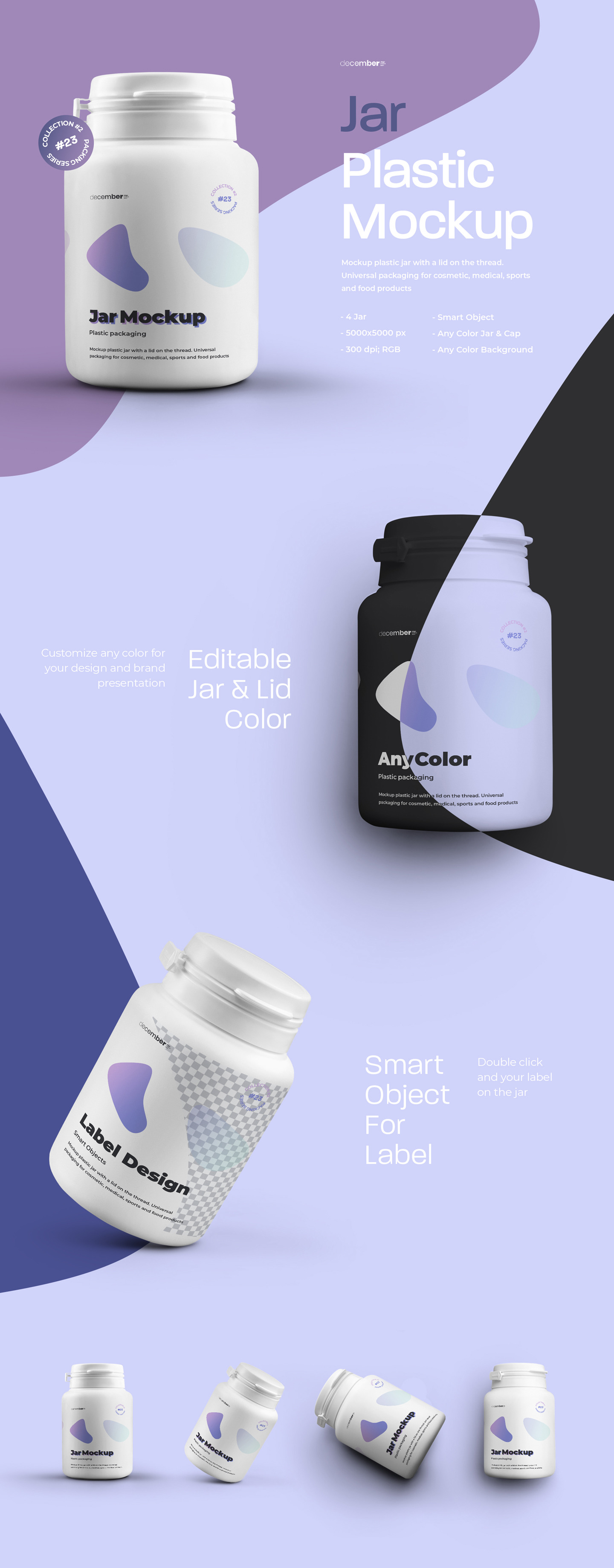 Download 4 Mockups Plastic Jar For Pills Or Capsules In Packaging Mockups On Yellow Images Creative Store